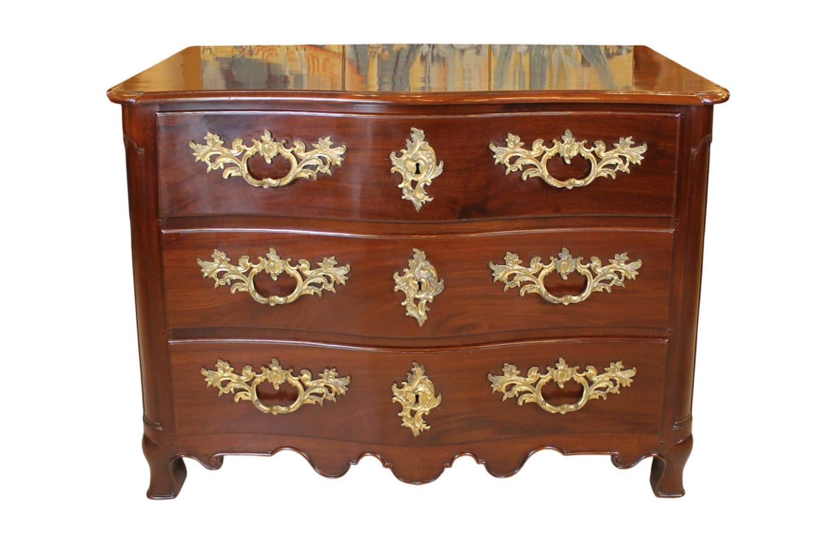 Commode de port en acajou massif d'époque Régence