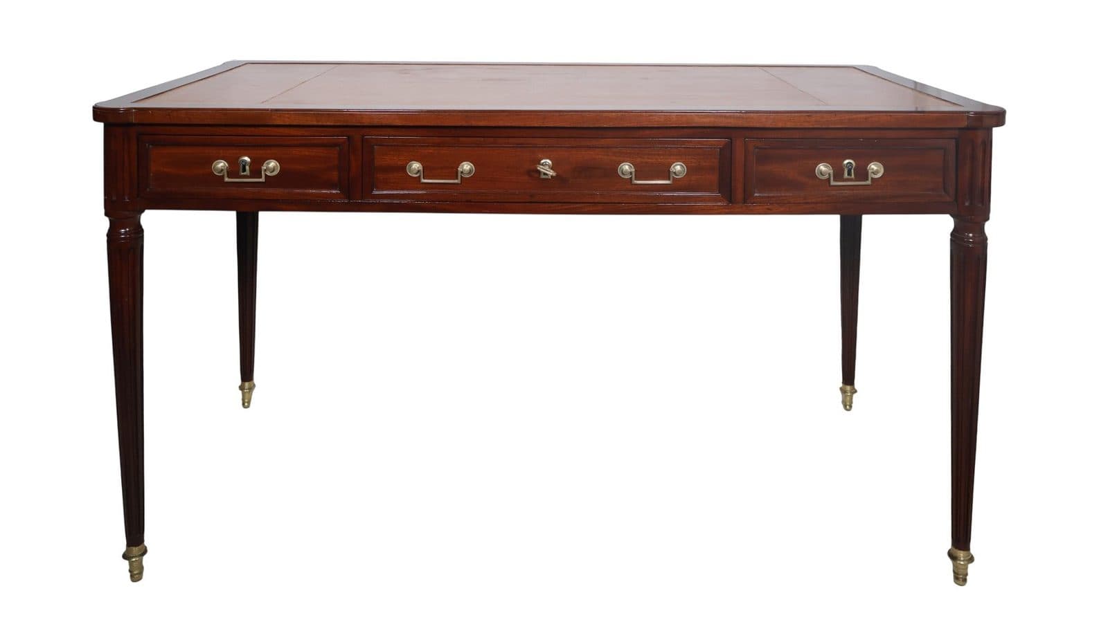 Bureau plat double face en acajou, époque Louis XVI