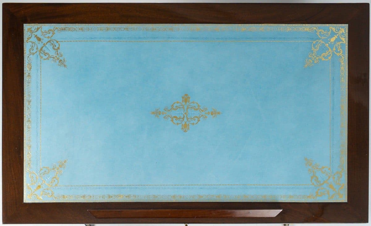 Table à la Tronchin en acajou et acajou de Cuba flammé, époque Directoire (1795-1799) — vue 2