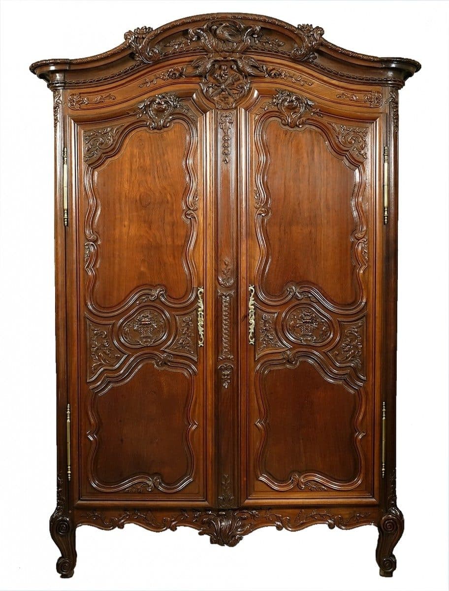 Armoire de port en acajou massif, Normandie, XVIIIe siècle