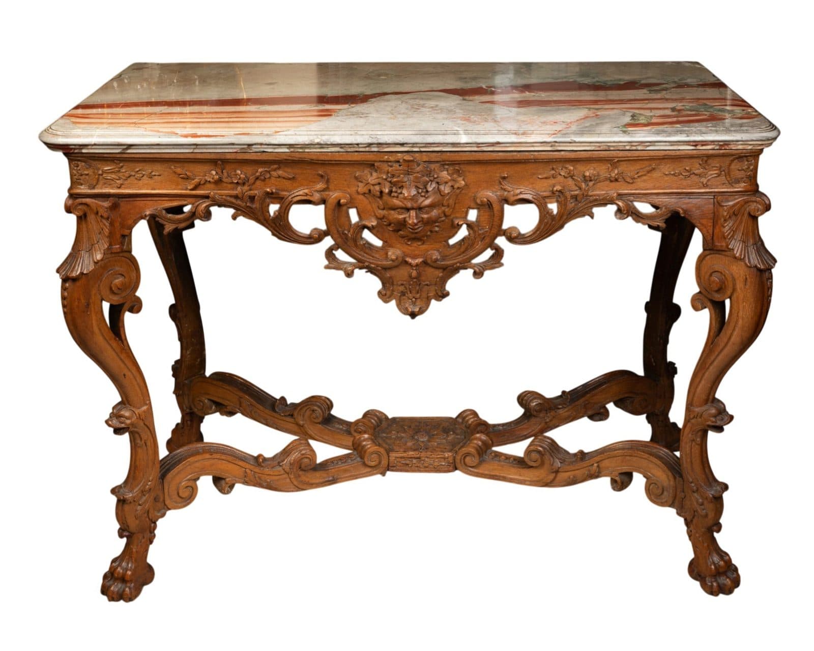 Table console en chêne, époque Régence, premier tiers du XVIIIe siècle