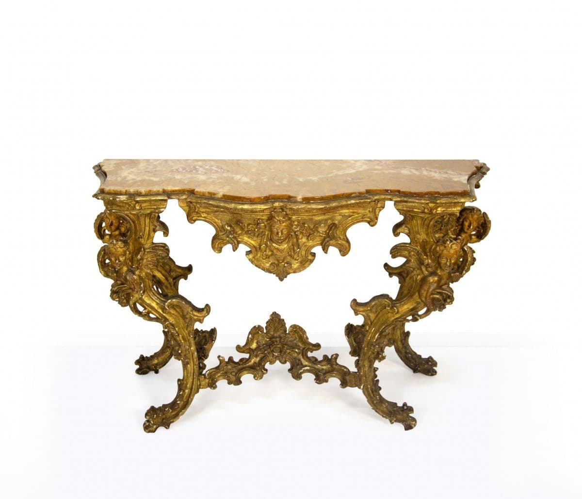 Console en bois sculpté et doré, XVIIIe siècle