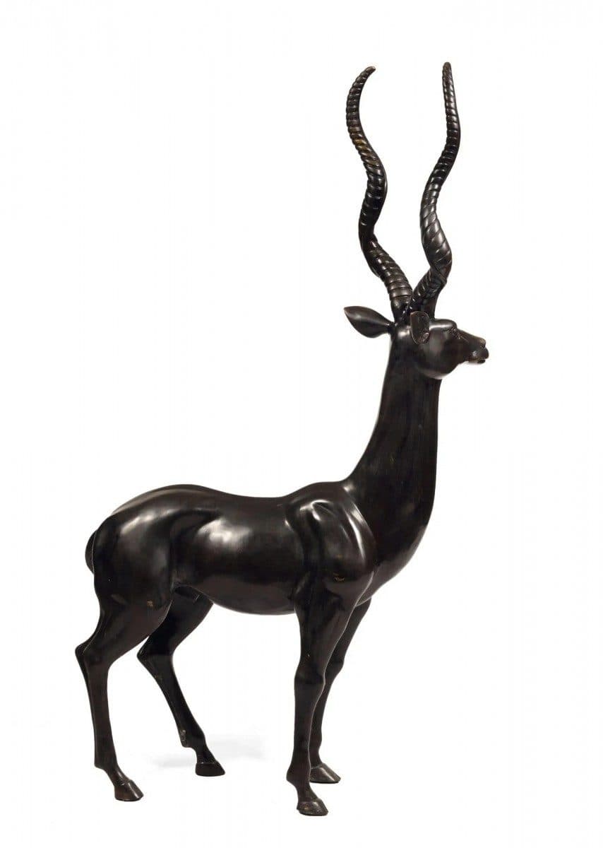 Antilope Koudou, grand bronze animalier — vue 2
