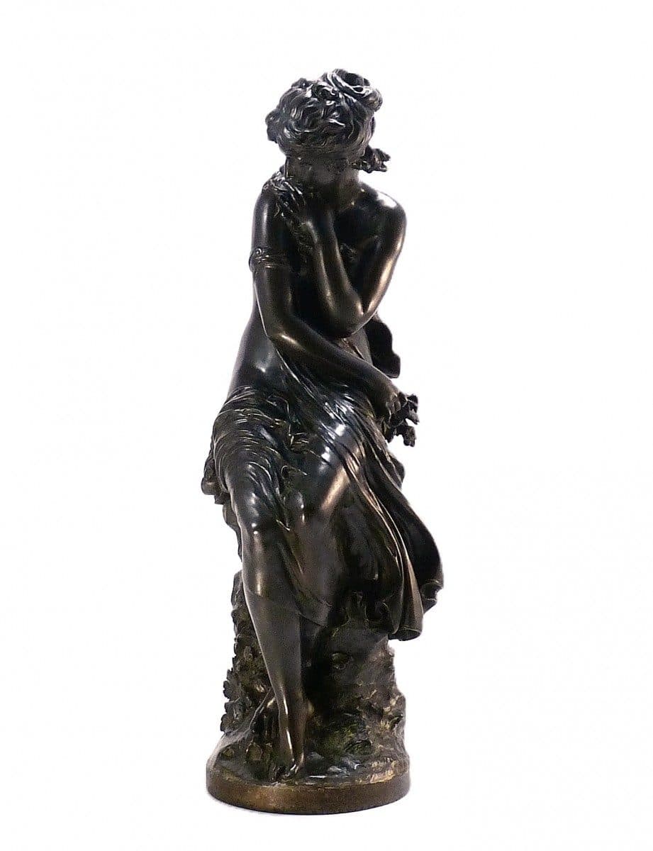 La Frileuse, figure féminine en bronze patiné — vue 3