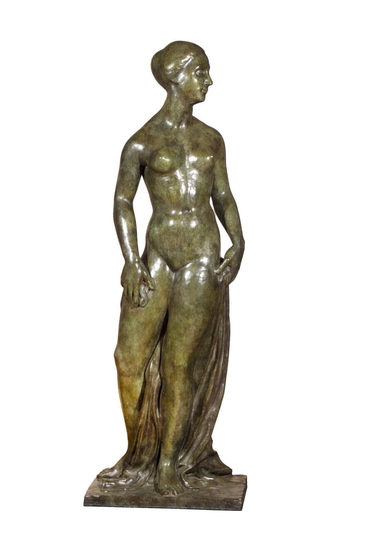 Femme nue debout la tête tournée vers la gauche