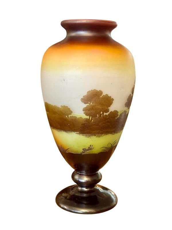 Émile Gallé Grand vase « Paysage lacustre aux barques » — vue 4