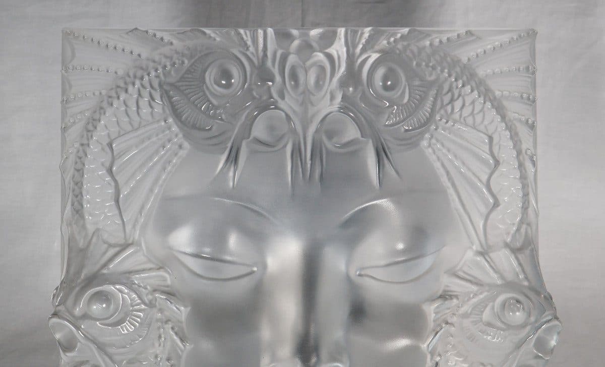 Lalique France Motif décoratif « Fontaine Poissons » ou « Masque Femme » — vue 4