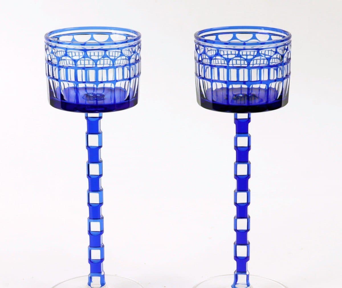 Otto Prutscher Paire de verres en cristal bleu cobalt — vue 3