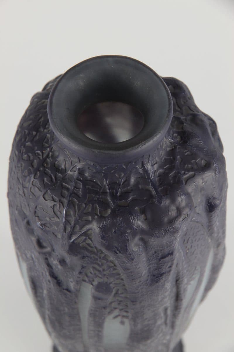 Daum Nancy Vase au paysage forestier en relief — vue 2