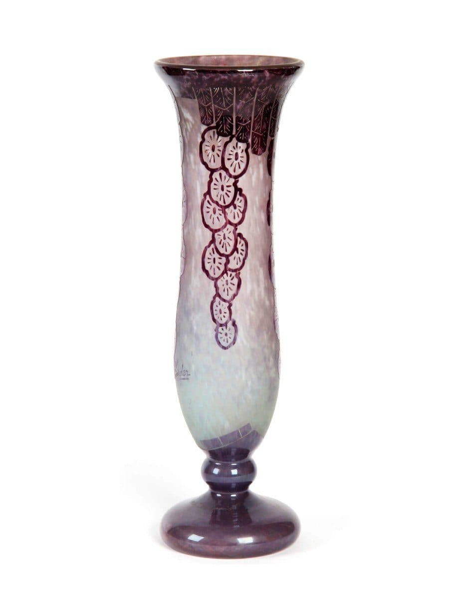 Charles Schneider Le Verre Français, vase « Glycines » à piédouche — vue 2