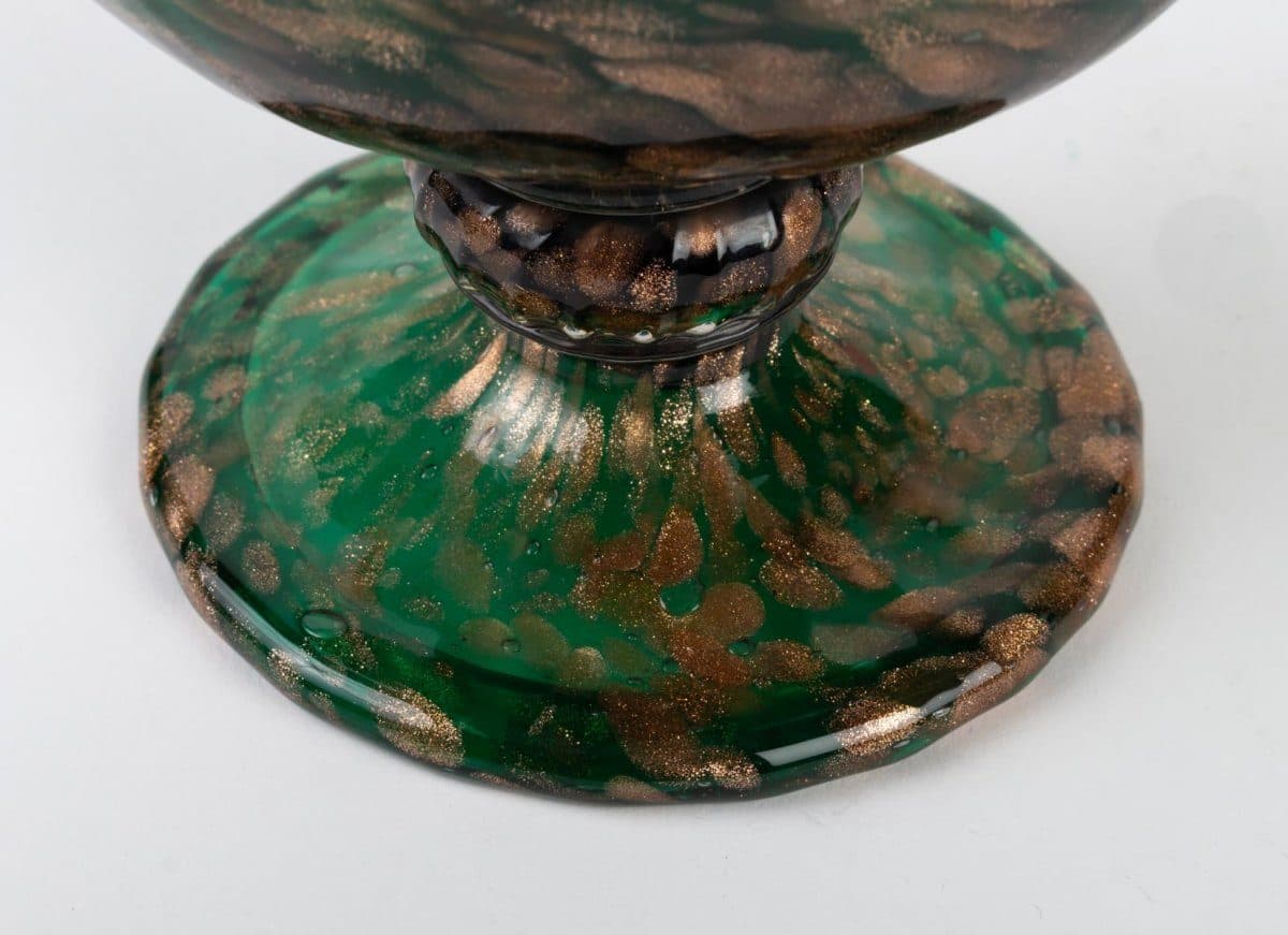 Salviati Vase vénitien vert émeraude et aventurine — vue 6