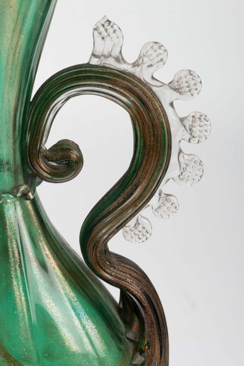 Salviati Vase vénitien vert émeraude et aventurine — vue 7