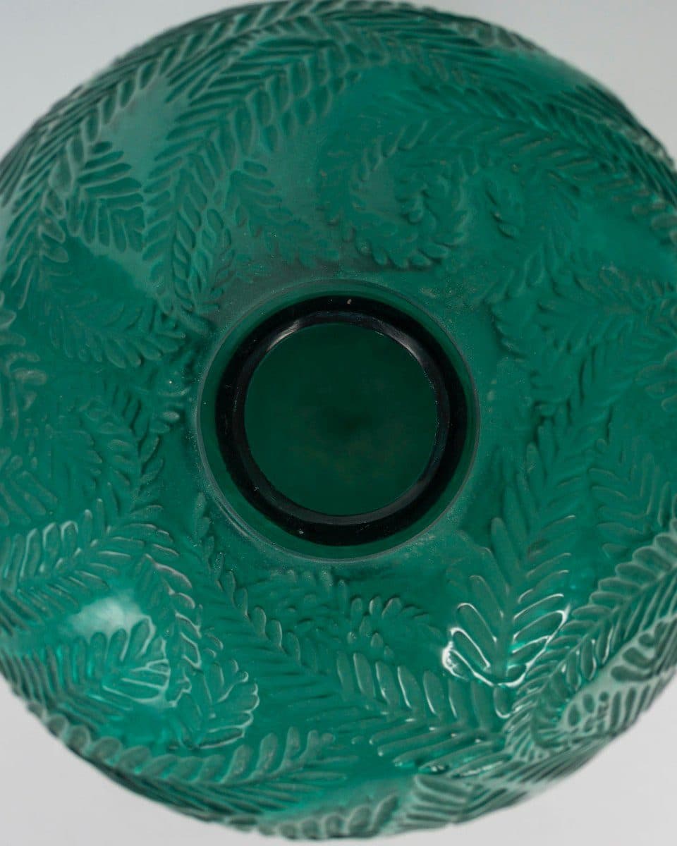 Vase « Palmes » René Lalique teinté vert — vue 3