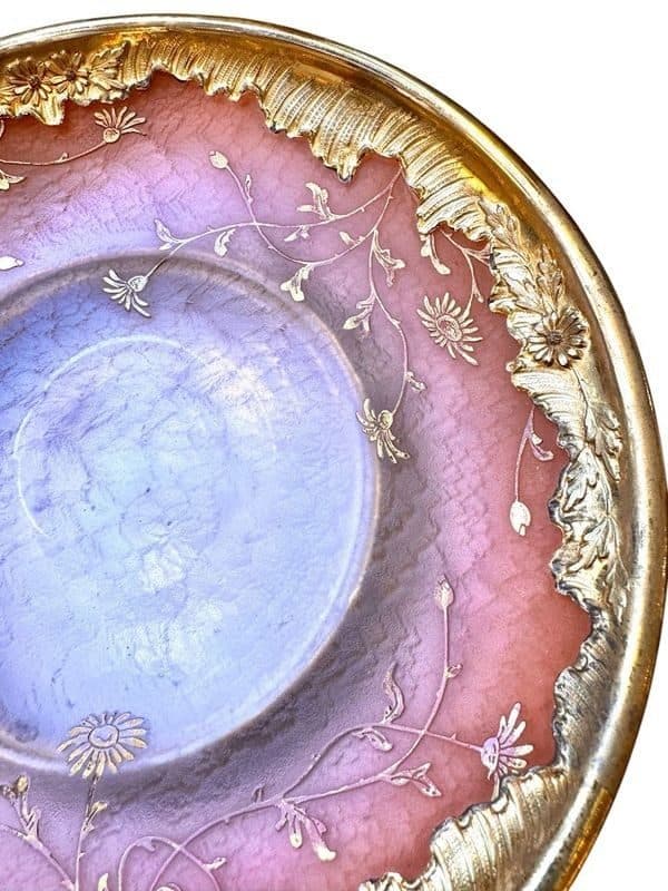 Paire de coupes Daum Nancy « Aux Pâquerettes » en verre et vermeil — vue 2
