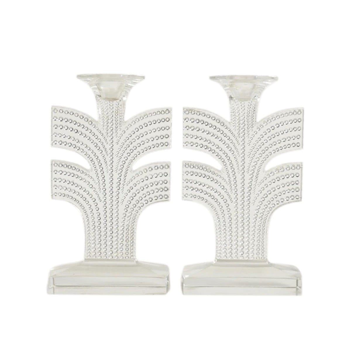 Lalique, paire de bougeoirs « Tokyo »
