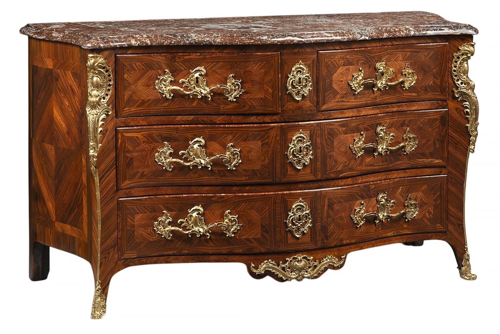 Importante commode à façade et côtés mouvementés, estampillée Louis Delaître