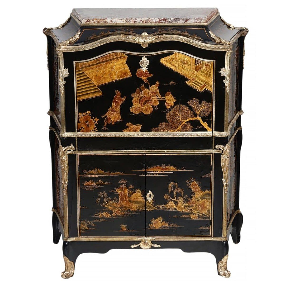 Secrétaire en laque, d'époque Louis XV