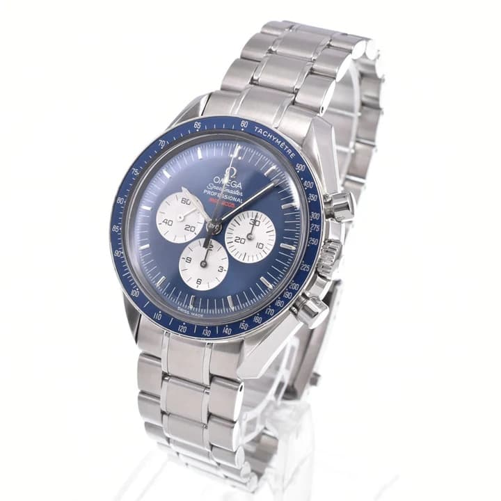 Omega Speedmaster Professional First 3565.80 bleu — vue 3
