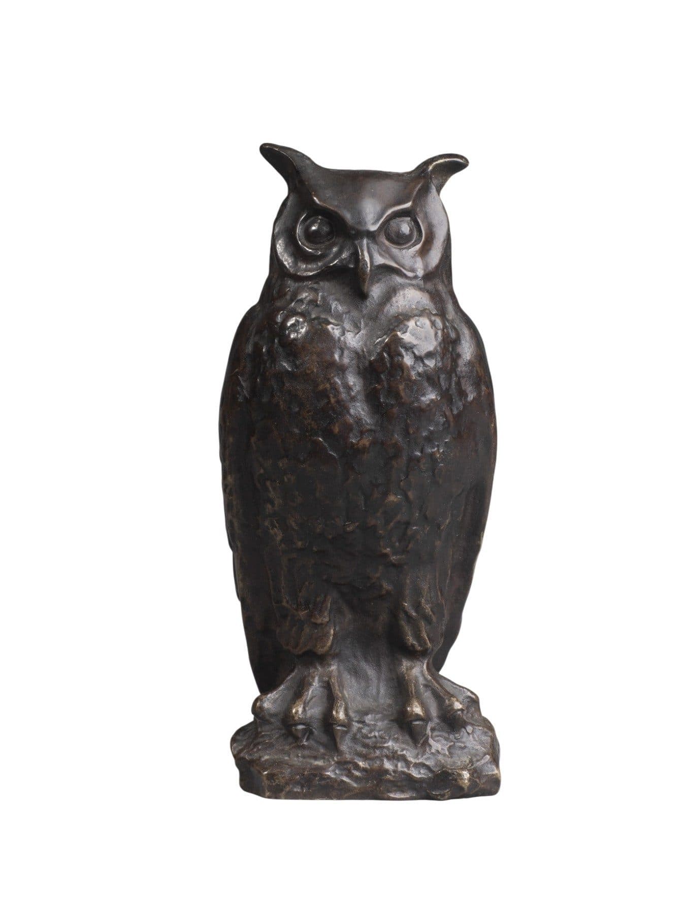 Grand duc en bronze patiné