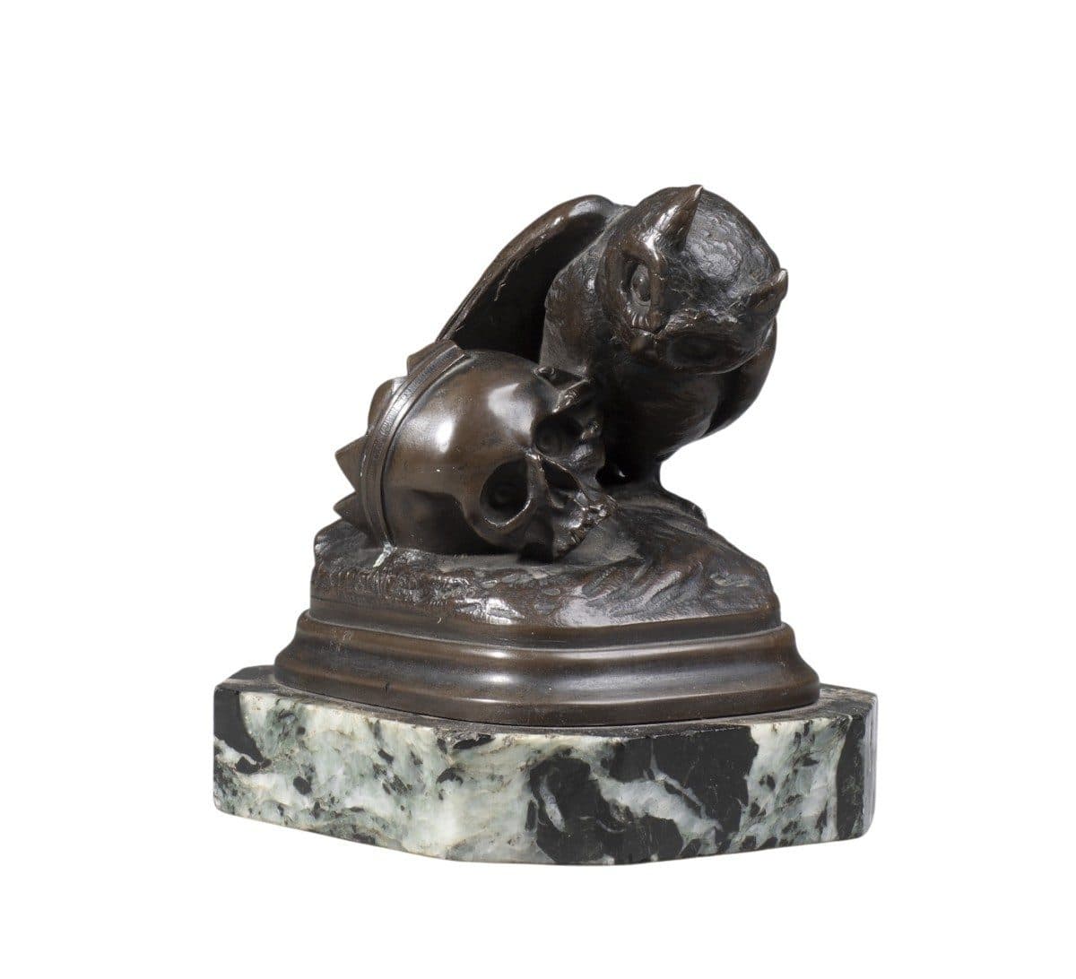 « Rien », petite sculpture animalière en bronze patiné