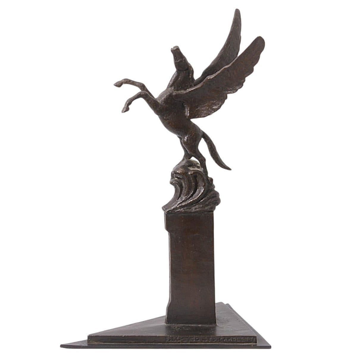 Pégase en bronze sur socle triangulaire