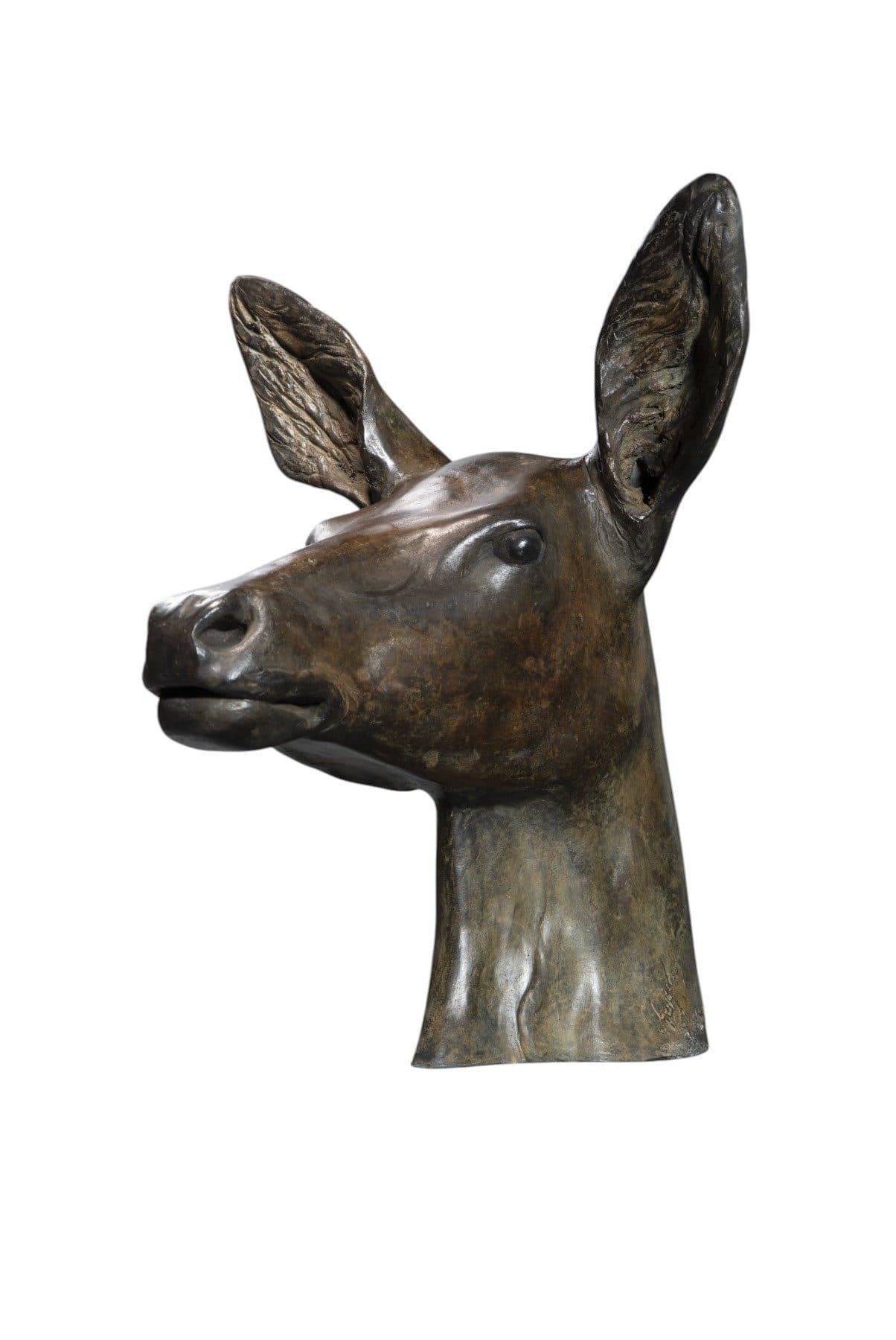 Tête de biche en bronze