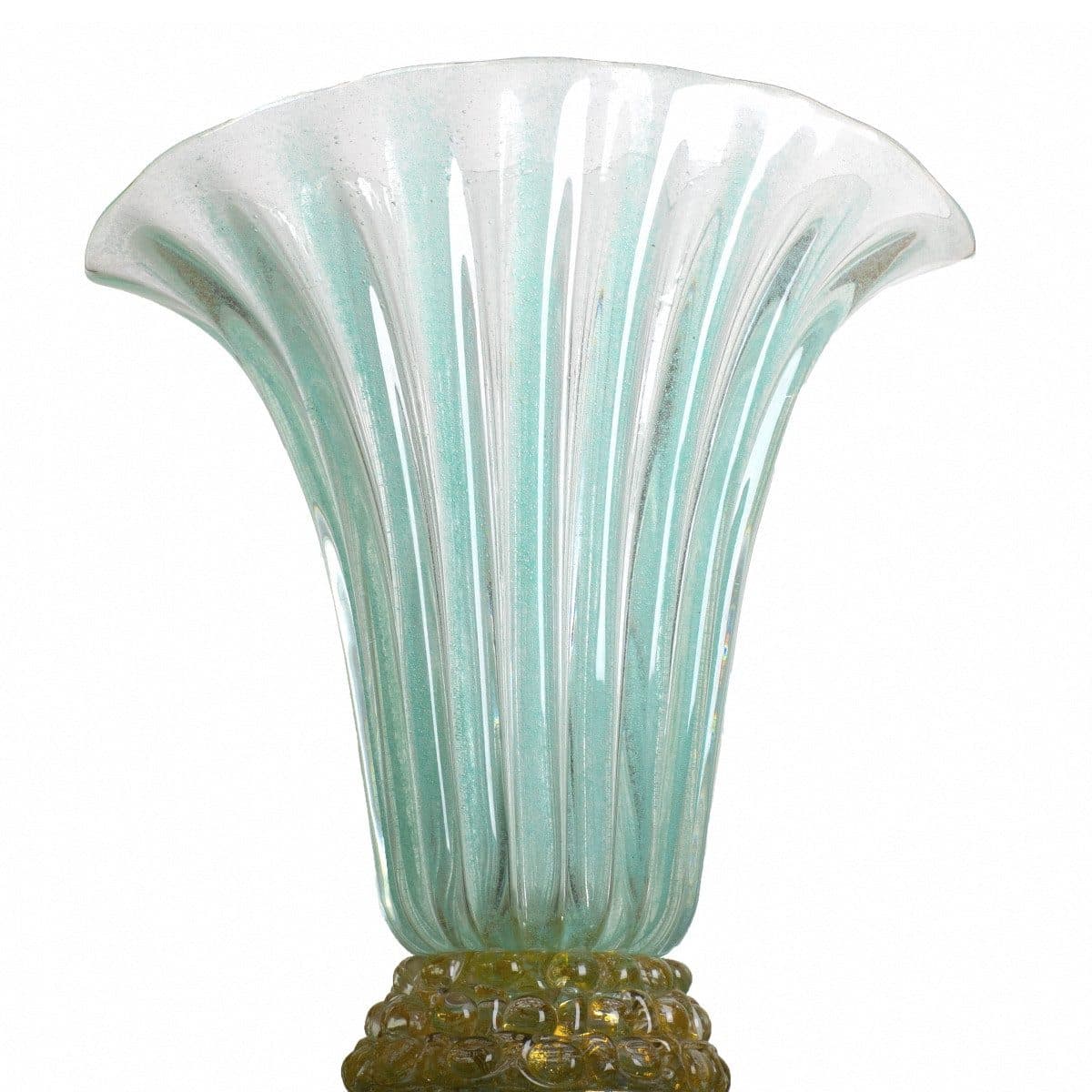 Vase moderniste « Lenti » en verre soufflé et feuilles d’or