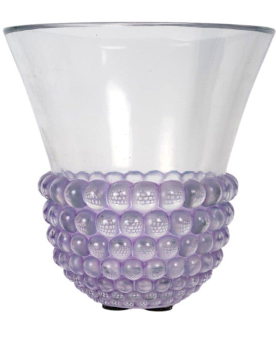 Lalique Vase « Graines » en verre patiné mauve