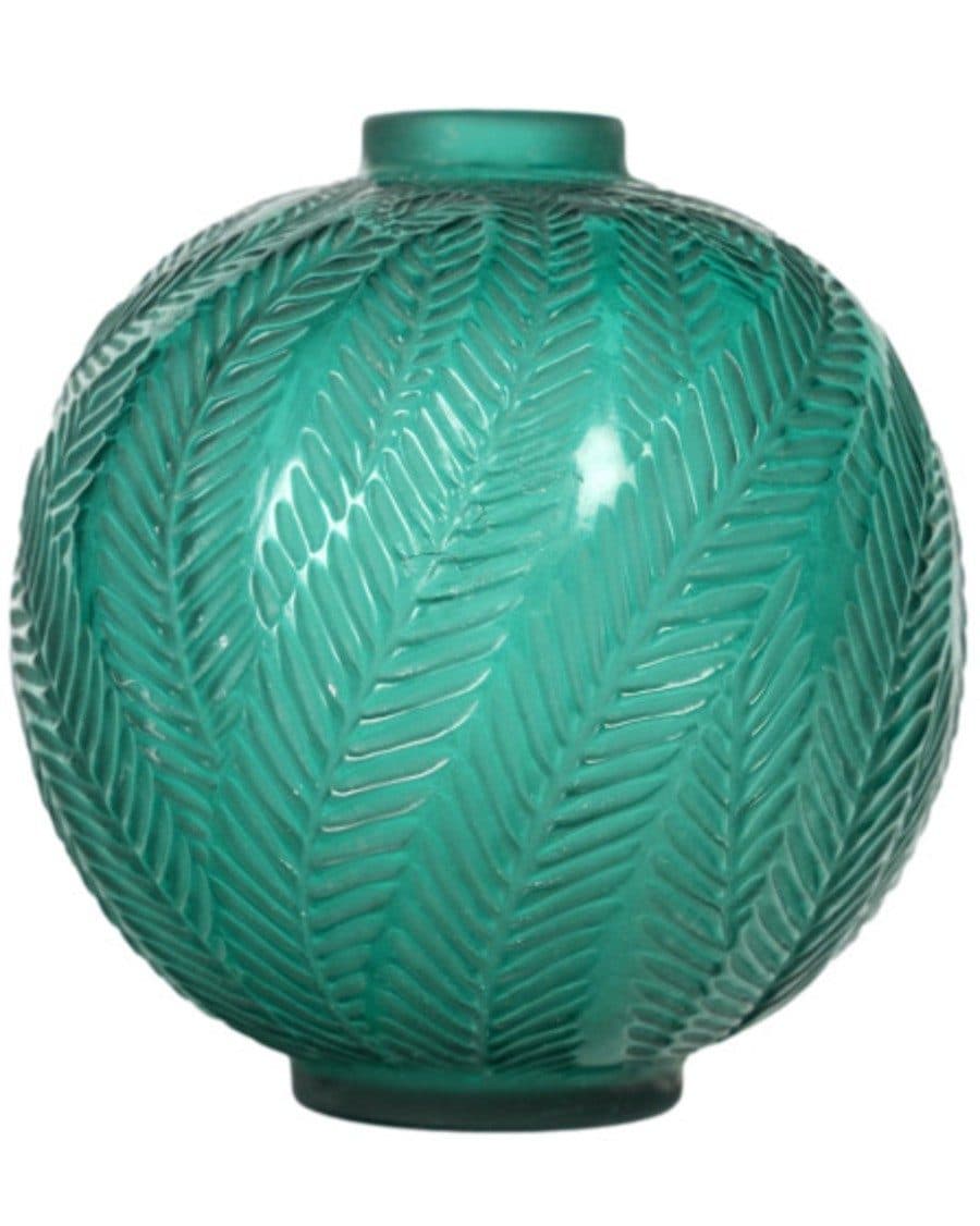 Vase « Palmes » René Lalique teinté vert