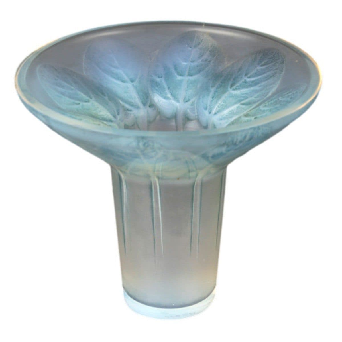 Vase Lalique « Violettes » en verre opalescent