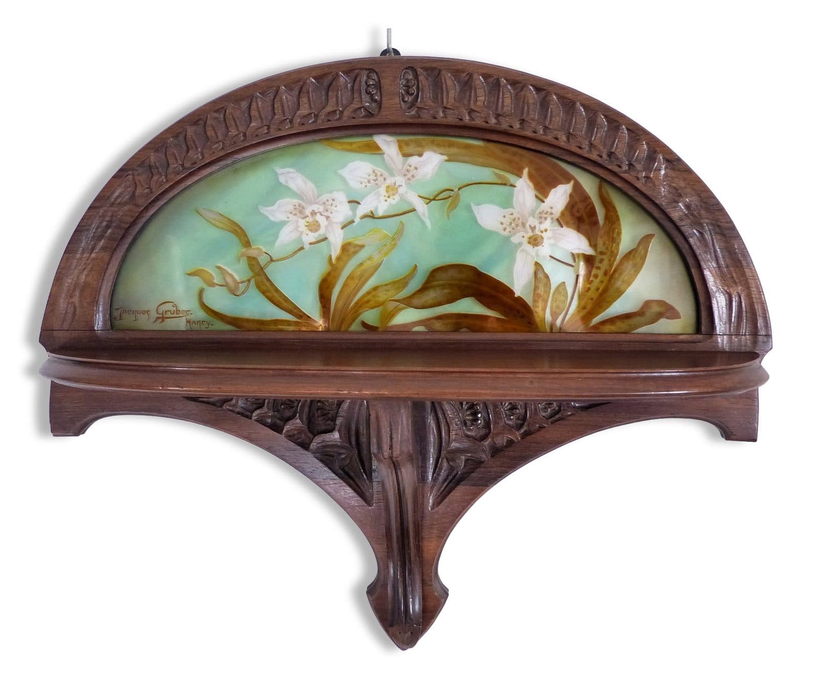Console d’applique Art Nouveau à décor d’orchidées
